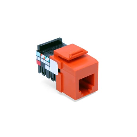 Leviton 1-Port Mod Jack 110 6W6P Utp, Usoc Quickport, Orange 41106-RO6